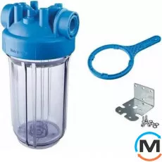 Фільтр-колба Atlas Filtri DP BIG TS (прозорий) Ø1" IN (пластик) 10" 45°C 8,3 bar, Діаметр різьблення: 1", Типорозмір: 10", Кількість колб: 1 колба, фото 