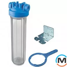 Фільтр-колба Atlas Filtri DP BIG TS (прозорий) Ø1" IN (пластик) 20" 45°C 8,3 bar, Діаметр різьблення: 1", Типорозмір: 20", Кількість колб: 1 колба, фото 