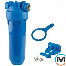 Фільтр-колба Atlas Filtri DP MONO AB (блакитна) Ø3/4" OT (латунь) 10" 45°C 8 bar KIT, Діаметр різьблення: 3/4", Типорозмір: 10", фото 