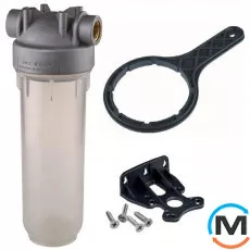 Фільтр-колба Atlas Filtri антимікробна DP MONO SANIC 3/4" OT (латунь) 10" 45°C 8 bar KIT, Діаметр різьблення: 3/4", Типорозмір: 10", фото 