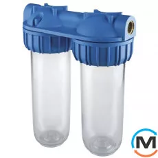 Фільтр-колба Atlas Filtri DUPLEX PLUS 3P 3/4" (латунь) 10" (senior) AFO SX TS 45°C 8 bar, Діаметр різьблення: 3/4", фото 