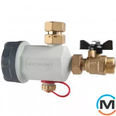 Магнітний фільтр-шламовідділювач Atlas Filtri FDM 1P 3/4" 90°C/600 μ/3 bar, Діаметр різьблення: 1/2", фото 