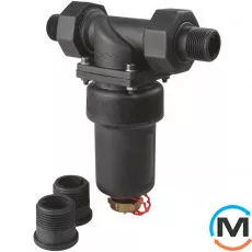 Магнітний фільтр-шламовідділювач Atlas Filtri FDM 2A 3/4"-1" 90°C/600 μ/3 bar, фото 