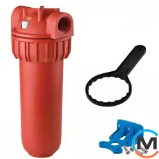 Фільтр-колба Atlas Filtri PLUS HOT 3P Ø3/4" (пластик) 10" (senior) AFP SX AB 80°C 8 bar KIT, Діаметр різьблення: 3/4", Макс. Температура (град.): 80, фото 