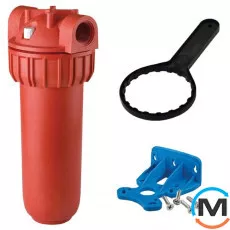 Фільтр-колба Atlas Filtri PLUS HOT 3P Ø1/2" (пластик) 10" (senior) MFP SX AB 80°C 8 bar KIT, Діаметр різьблення: 1/2", Макс. Температура (град.): 80, фото 