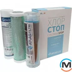 Набір Картридж Atlas Filtriв для потрійних систем NEW! ХЛОР СТОП (CPP+LA+CB CTO) Srl, фото 