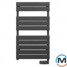 Електричний сушка для рушників Atlantic Adelis антрацит 984х556х118мм 500 Вт, Колір: антрацит, Макс. потужність (Вт): 500, Висота (мм): 984, фото 