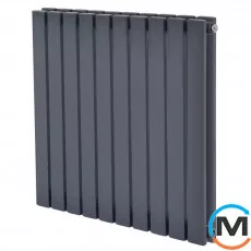 Горизонтальний дизайн радіатор ARTTIDESIGN Terni II G 10/600/590 сірий матовий, Підключення радіатора: Нижнє, Виконання: Горизонтальний, Колір: Сірий, Висота (мм): 600, Кількість секцій: 10, Довжина (мм): 590, Глибина (мм): 99, Кількість рядів: 2, фото 