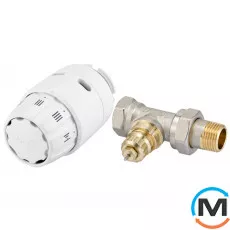 Комплект кранів термостатичний DanfossДу15+RAS-C2 прямий, Виконання: Прямий, фото 