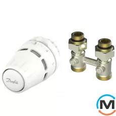Комплект радіаторний Danfoss Regus RA+RLV-KB 1/2" прямий, Виконання: Прямий, Приєднання: M23,5х1,5 (Click), фото 