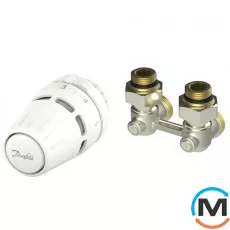 Комплект радіаторний Danfoss Regus RA+RLV-KB 1/2" кутовий, Виконання: Кутовий, Приєднання: M23,5х1,5 (Click), фото 