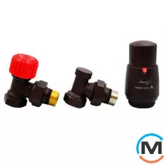 Комплект термостатичний Vario Term ELEGANT кутовий чорний матовий, фото 