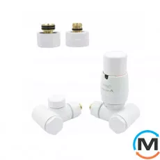 Комплект термостатичний Vario Term INTEGRA кутовий правий White, фото 