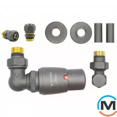 Комплект термостатичний Vario Term MASTER All In One кутовий Правий (PEX) Dark structural graphite, фото 