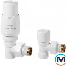 Комплект термостатичний Vario Term ROYAL кутовий матовий білий, фото 