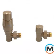 Комплект термостатичний Vario Term ROYAL кутовий золотий, фото 