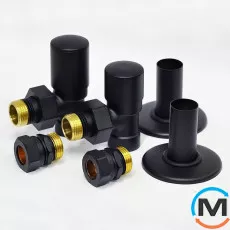 Комплект термостатичний Vario Term SWING All In One Кутовий (PEX) Matte black, фото 