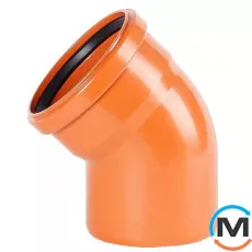 Коліно каналізаційне Magnaplast KG 110/45, Варіант: Просте, Вид каналізації: Зовнішня, Тип каналізації: Проста, Градус (град.): 45, Діаметр (мм): 100, Матеріал: Полівінілхлорид (ПВХ), фото 