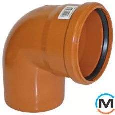Коліно каналізаційне Magnaplast KG 110/87, Варіант: Просте, Вид каналізації: Зовнішня, Тип каналізації: Проста, Градус (град.): 90, Діаметр (мм): 100, Матеріал: Полівінілхлорид (ПВХ), фото 