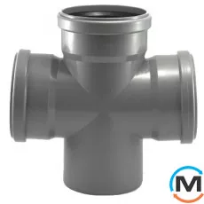 Хрестовина каналізаційна Magnaplast 110/50/50, Варіант: 110/50/50, Вид каналізації: Внутрішня, Тип каналізації: Проста, Градус (град.): 90, Діаметр (мм): 100, Матеріал: Поліпропілен PPR, фото 