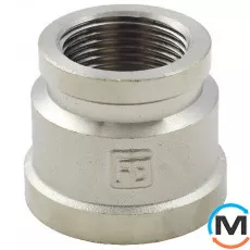 Нікель Fado Муфта 1/2", Варіант: 1/2"х1/2", Тип різьблення: Внутрішня, Діаметр різьблення: 1/2", Виконання: Сполучна, Матеріал: Латунь нікельована, фото 