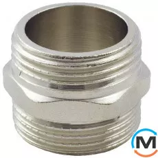 Нікель Fado Ніпель 1/2``, Варіант: 1/2"х1/2", Тип різьблення: Зовнішня, Діаметр різьблення: 1/2", Виконання: З'єднувальний, Матеріал: Латунь нікельована, фото 