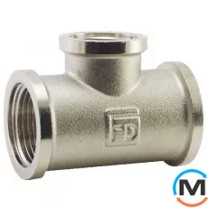 Нікель Fado Трійник редукційний 3/4"x1/2"x3/4", Тип різьблення: Внутрішня/Внутрішня/Внутрішня, Діаметр різьблення: 3/4"x1/2"x3/4", фото 