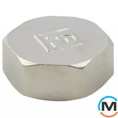 Нікель Fado Заглушка 1/2" В, Тип різьблення: Внутрішня, Діаметр різьблення: 1/2", Матеріал: Латунь нікельована, фото 