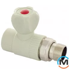 Полипропиленовый кран радиаторный Fado 20x1/2" прямой, Вариант: Прямой, Диаметр резьбы: 1/2", Диаметр (мм): 20, фото 