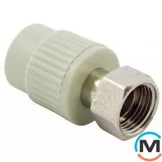 Полипропиленовая муфта с накидной гайкой прямая Fado 20 3/4, Вариант: Прямая, Тип резьбы: Накидная гайка, Диаметр резьбы: 3/4", Диаметр (мм): 20, фото 