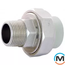 Полипропиленовый сгон американка с наружной резьбой Fado 20 1/2, Тип резьбы: Наружная, Диаметр (мм): 20, фото 