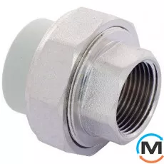 Полипропиленовый сгон американка с внутренней резьбой Fado 25 3/4, Тип резьбы: Внутренняя, Диаметр (мм): 25, фото 