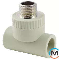 Полипропиленовый тройник с наружной резьбой Fado 32 1, Тип резьбы: Наружная, Диаметр резьбы: 1", Диаметр (мм): 32, фото 