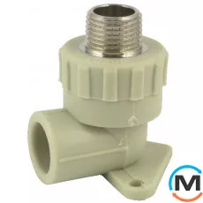 Полипропиленовый уголок установочный наружный Fado 20x1/2", Тип резьбы: Наружная, Диаметр резьбы: 1/2", Диаметр (мм): 20, фото 