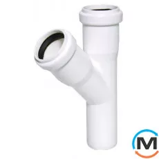 Трійник каналізаційний Magnaplast 32/32/45, Вид каналізації: Внутрішня, Тип каналізації: Проста, Градус (град.): 45, Модифікація: 32/32/45, Діаметр (мм): 32, Матеріал: Поліпропілен PPR, фото 