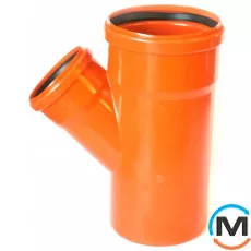 Трійник каналізаційний Magnaplast KG 45 110/110/45, Вид каналізації: Зовнішня, Тип каналізації: Проста, Градус (град.): 45, Модифікація: 110/110/45, Діаметр (мм): 100, Матеріал: Полівінілхлорид (ПВХ), фото 