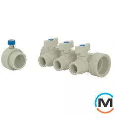 Полипропиленовый коллектор Fado с шаровыми кранами 40х20 5, Количество выходов: 5, Диаметр (мм): 40, фото 