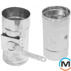 Регулятор тяги для димоходу Версія-Люкс ф 100 0,6мм з нержавіючої сталі, Діаметр (мм): 100, Тип димоходу: Одностінний, Матеріал димаря: Нержавіюча сталь, Товщина стінки (мм): 0.6, фото 