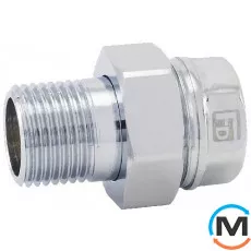 Зганяння-амер ХРОМ Fado 15 1/2" пряма, Тип різьблення: Внутрішня/Зовнішня, Діаметр різьблення: 1/2", Виконання: Пряма, Матеріал: Латунь хромована, фото 