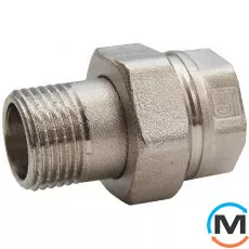 Зганяння-амер НІКЕЛЬ Fado 25 1" пряма, Тип різьблення: Внутрішня/Зовнішня, Діаметр різьблення: 1", Виконання: Пряма, Матеріал: Латунь нікельована, фото 