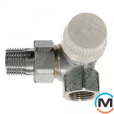 Термостатический клапан Resideo (Honeywell) с вставкой UBG V2000RUB10, Диаметр резьбы: 3/8", Исполнение: Торцевой правый, Цвет: Никелированный, Присоединение: М30х1,5, фото 