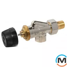 Термостатический клапан Resideo (Honeywell) с вставкой ВВ V2000ABB15, Диаметр резьбы: 1/2", Исполнение: Осевой, Цвет: Никелированный, Присоединение: М30х1,5, фото 