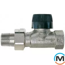 Термостатичний клапан Resideo (Honeywell) із вставкою ВР V2000DBB15, Діаметр різьблення: 1/2", Виконання: Прямий, Колір: Нікельований, Приєднання: М30х1,5, фото 