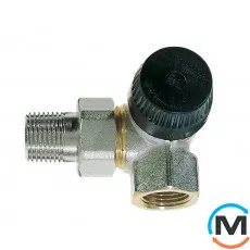 Термостатический клапан Resideo (Honeywell) с вставкой ВВ V2000RBB10, Диаметр резьбы: 1/2", Исполнение: Торцевой правый, Цвет: Никелированный, Присоединение: М30х1,5, фото 