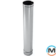 Труба дымоходная L=1м ф 150 0,8мм из нержавейки, Тип дымохода: Одностенный, Материал дымохода: Нержавейка, Диаметр (мм): 150, Толщина стенки (мм): 0.8, Длина (мм): 1000, фото 