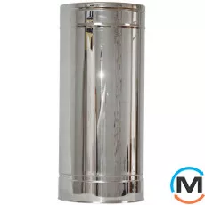 Труба димаря Версія-Люкс L=0,5м ф 160/220 н/н 0,8мм, Тип димоходу: Двостінний (Сендвіч), Матеріал димаря: Нержавіюча сталь/Нержавіюча сталь, Діаметр (мм): 160/220, Товщина стінки (мм): 0.8, Довжина (мм): 500, фото 