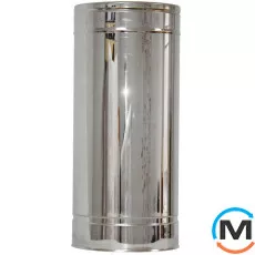 Труба димохідна Версія-Люкс L=1м ф 120/180 н/оц 0,6мм, Тип димоходу: Двостінний (Сендвіч), Матеріал димаря: Нержавіюча сталь/Оцинкування, Діаметр (мм): 120/180, Товщина стінки (мм): 0.6, Довжина (мм): 1000, фото 