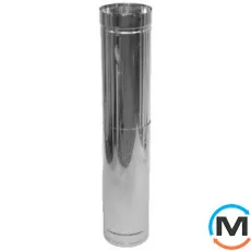 Труба-подовжувач димохідна Версія-Люкс L=0,3-0,5м ф 130 0,6мм з нержавіючої сталі, Діаметр (мм): 130, Тип димоходу: Одностінний, Матеріал димаря: Нержавіюча сталь, Товщина стінки (мм): 0.6, фото 