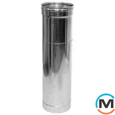 Труба-подовжувач димохідна Версія-Люкс L=0,3-0,5м ф 180/250 н/н 0,6мм, Діаметр (мм): 180/250, Тип димоходу: Двостінний (Сендвіч), Матеріал димаря: Нержавіюча сталь/Нержавіюча сталь, Товщина стінки (мм): 0.6, фото 