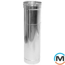 Труба-подовжувач димохідна Версія-Люкс L=0,3-0,5м ф 180/250 н/оц 0,6мм, Діаметр (мм): 180/250, Тип димоходу: Двостінний (Сендвіч), Матеріал димаря: Нержавіюча сталь/Оцинкування, Товщина стінки (мм): 0.6, фото 